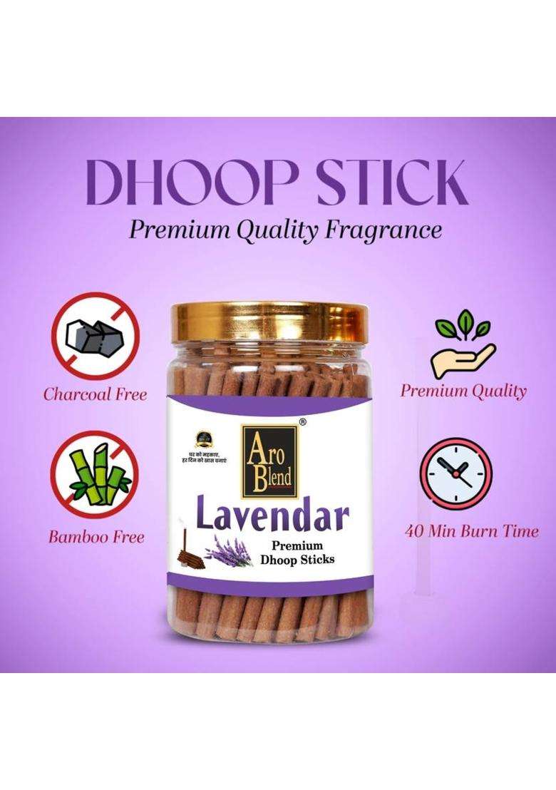 Aroblend Premium Gulab & Lavender Dry Dhoop Incense Stick (100Gms 2=200 Gram) Jar Rose (Pack Of 2) - Indya
