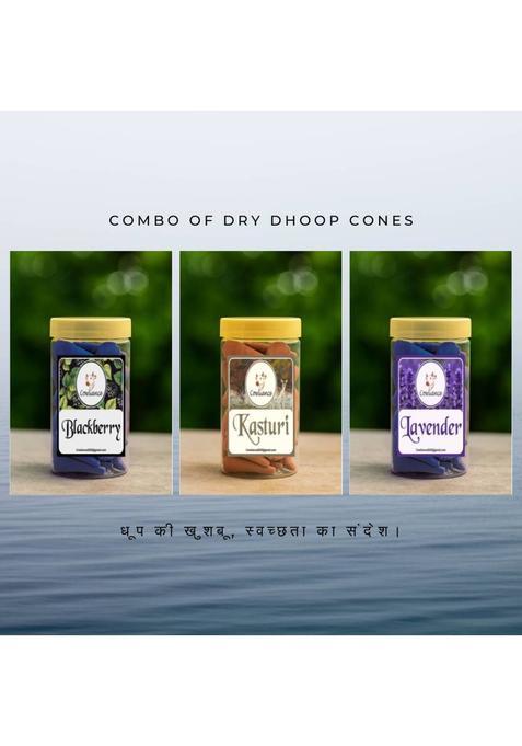 Cowliance Dhoop Cones For Peaceful Atmosphere And Serenity Long Lasting Fruit Floral Lavender (Pack Of 3)