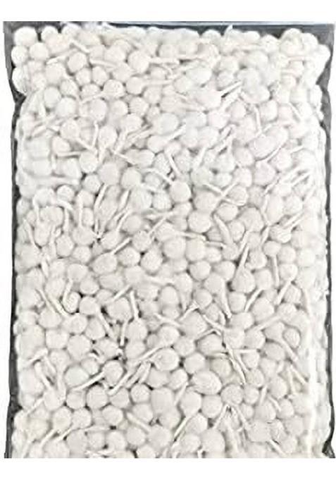 Anjana Creationss Cotton White Tip Wicks Hand Made Round Shape Diya Batti Wick Phool (Pack Of 251)