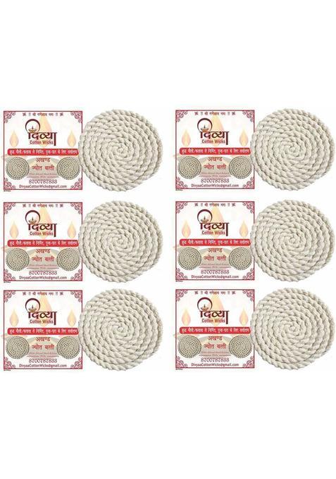 Divya Cotton Wicks Akhand Jyot Batti Pure Kalava Mauli For Pack Of 12 Size 35 Inch Long Colour White Wick (Pack 12)