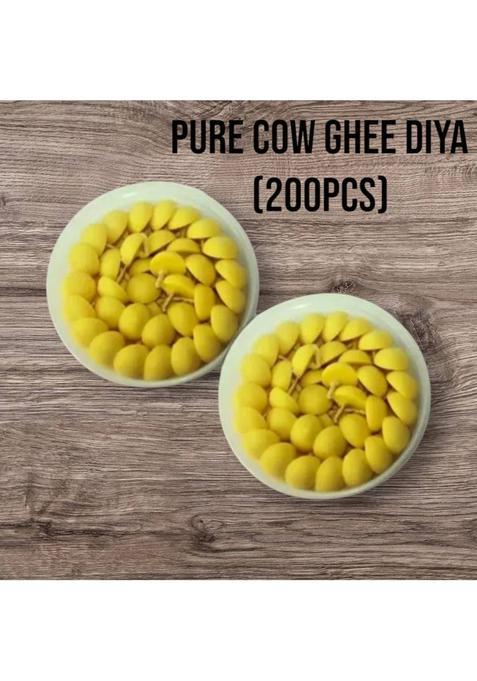 Naagvanshi 200 Handmade Ghee Diya Batti Wicks For Sacred Pooja Aarti Rituals Cotton Wick (Pack Of 2)