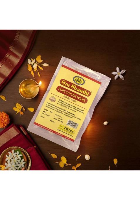Cycle Pure Om Shanthi Cotton Wicks Mogra Watt Round 60N