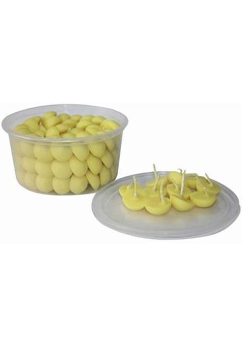 Jalaram Cow Ghee Diya For Puja, 50 Pieces, Wax Free Vegan Batti Yellow, Pcs) Cotton Wick