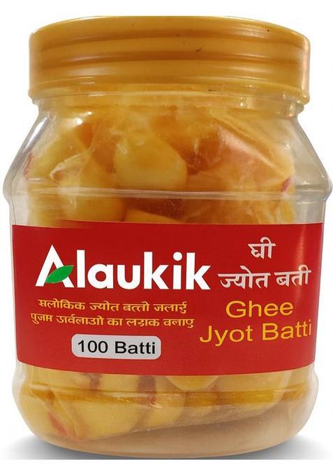 Alaukik Ghee Diya Jyot Batti _01 Wicks For Puja Cotton Wick (Pack Of 100)