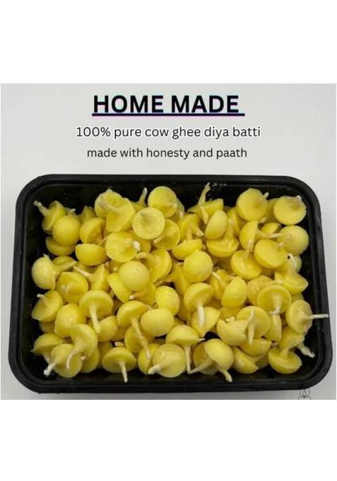 Shivraj Traditional Cow Ghee Batti For Puja Pack Of 100 Daily Worship Cotton Wick