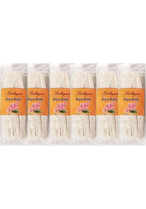Aadhyaa Long Diya Batti (Pack Of 6) Cotton Wick