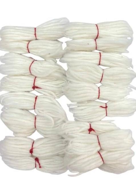 Devi Ayurvedic Shop Cotton Wicks - Panju Thiri Diya Batti Lamp White Colour Pack Of 75 Wick (Pack 50)