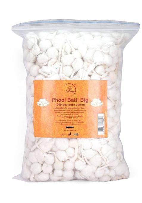 D Viswa Phool Batti Big 1000 Pcs Pure Cotton Wick (Pack Of 1000)