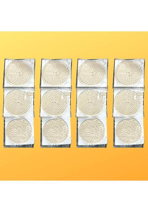 Pujahome Akhand Jyot (White)Cotton Wicks For Pooja&Meditation Cotton Wick (Pack Of 12)