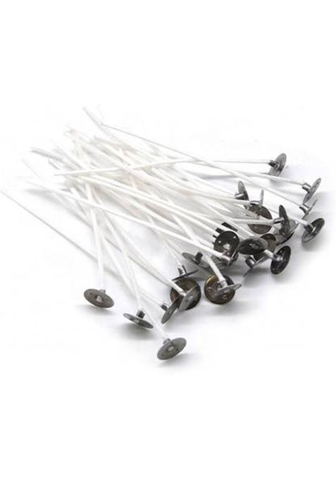 Prachi Collection Candle Making Cotton Wick (Pack Of 200, 4.5 Inch) Pre-Waxed 200)