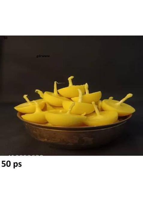 Me-One Batti Small Cow Ghee Diya For Puja 50 Pcs Cotton Wick