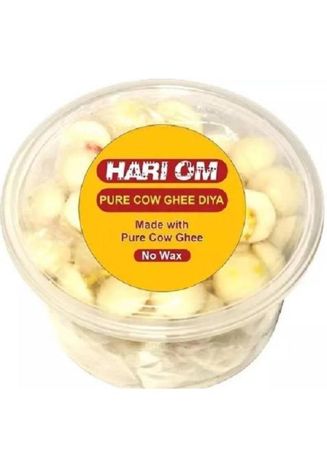 Haree Om Pure Cow Ghee Diya Batti ,30Min Burning Time, For Puja (100 Pcs) Cotton Wick