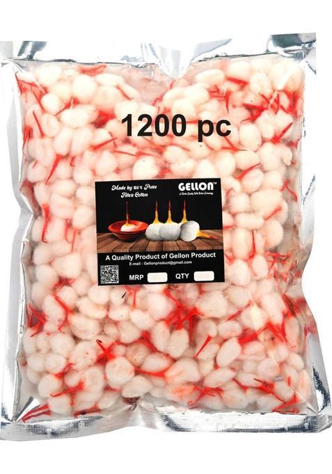 Gellon 1200 Pc Kesar Coating Scented Red Cotton Wicks Pouch With Chandan Fragrance Wick