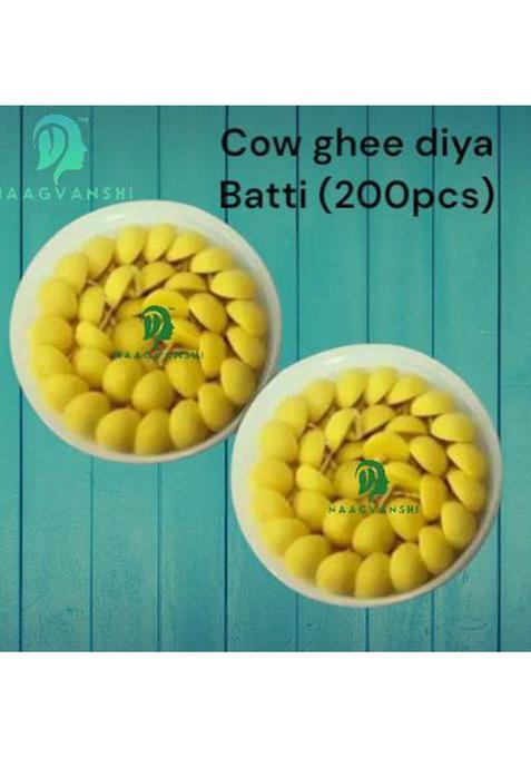Naagvanshi 200X Pure Desi Ghee Diya Batti Handmade For Divine Puja Rituals Cotton Wick