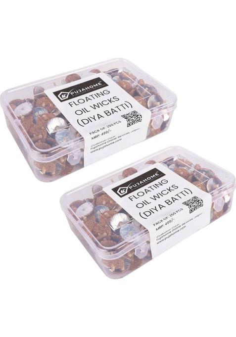 Pujahome Eco Friendly Cork Based Floating Oil Wicks Diya Bati (250 Wicks)(Pack Of 2) Cotton Wick (Pack