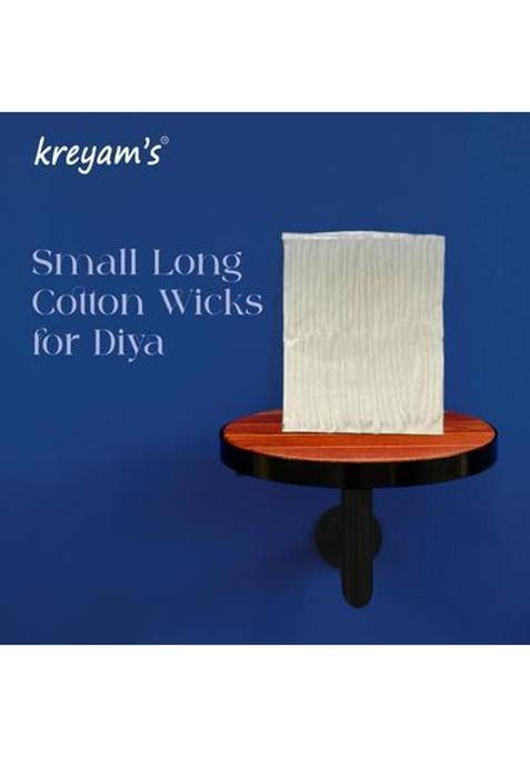 KreyamS Hand Made 50Pcs Long Phool White Diya Batti Cotton Wick