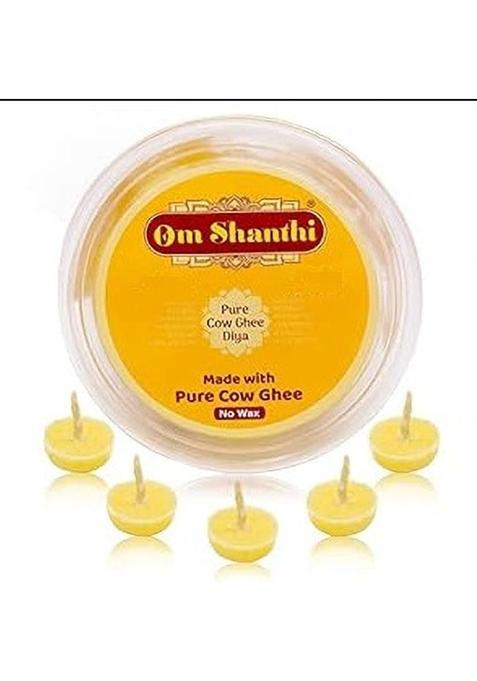Creative King Om Shanthi Ghee Diya For Puja 100% Wax Free Readymade Batti-100 Pcs Cotton Wick