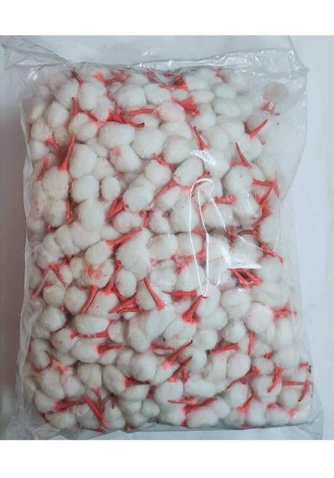 Omiyage Round Cotton Wicks With Kesar Tip(100Pieces) Gol Batti For PoojaAartiFestivals Wick (Pack Of 100)