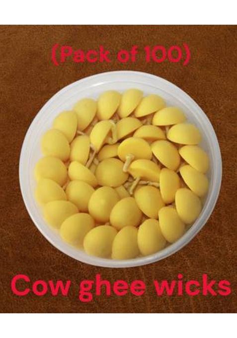 Naagvanshi 100 Ghee Diya Battis For Pooja Long-Lasting Jyot Batti Wicks Cotton Wick