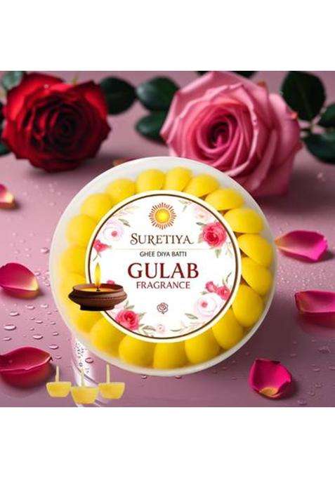 Suretiya 100 Pcs Gulab Cow Ghee Diya Batti Ready To Use Cotton Wicks Wick (Pack Of 100)
