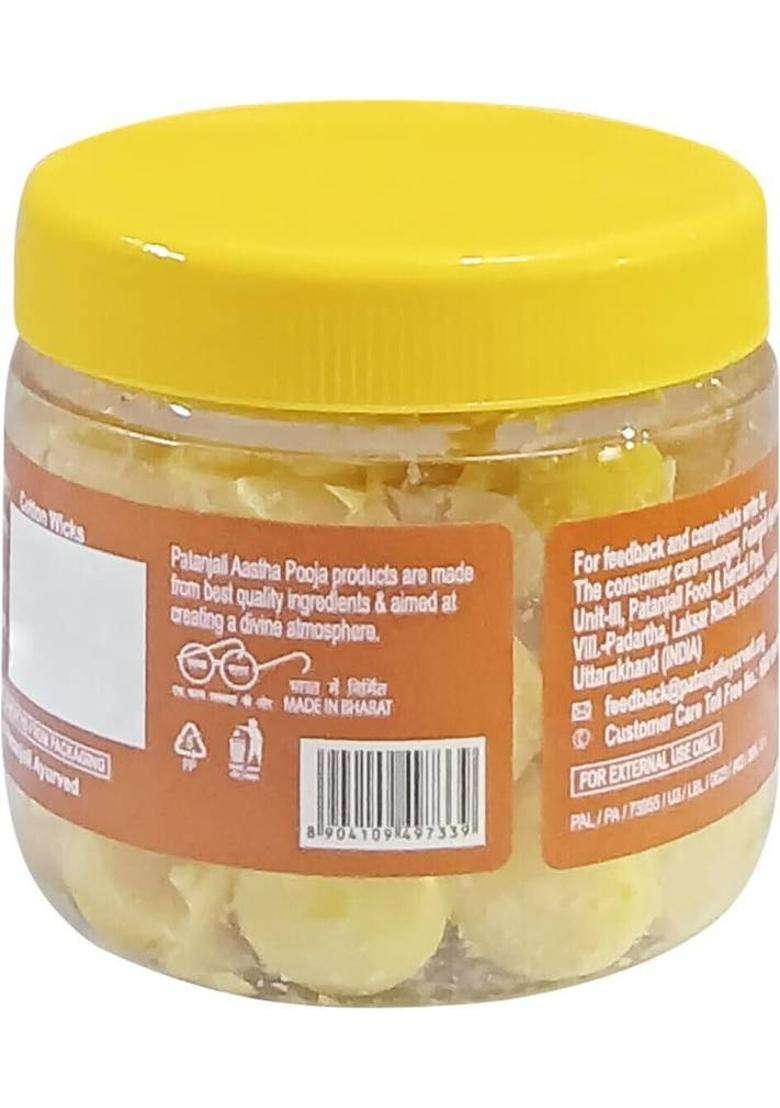 Aastha By Patanjali Pure Cow Ghee Diya Each 30N Set Of 3 Cotton Wick (Pack 3) - Indya