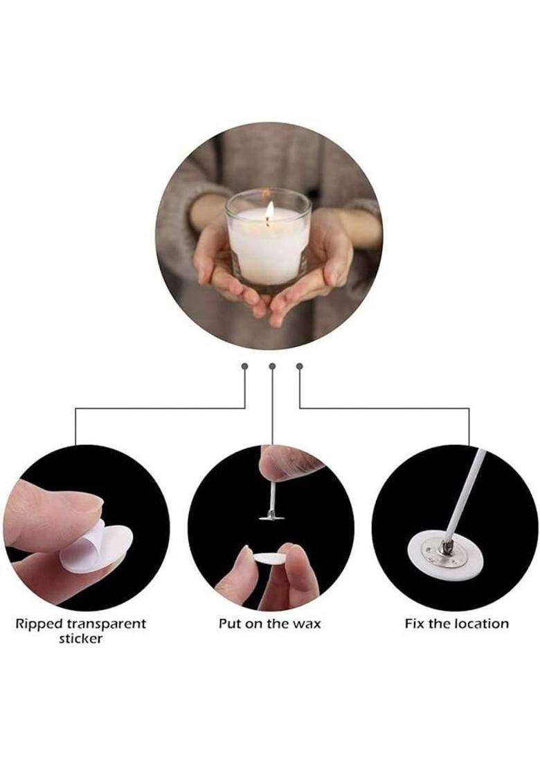 Symkard Candle Wick Stickers For Making Double-Sided Sticky Dots 100 Pieces Cotton - Indya