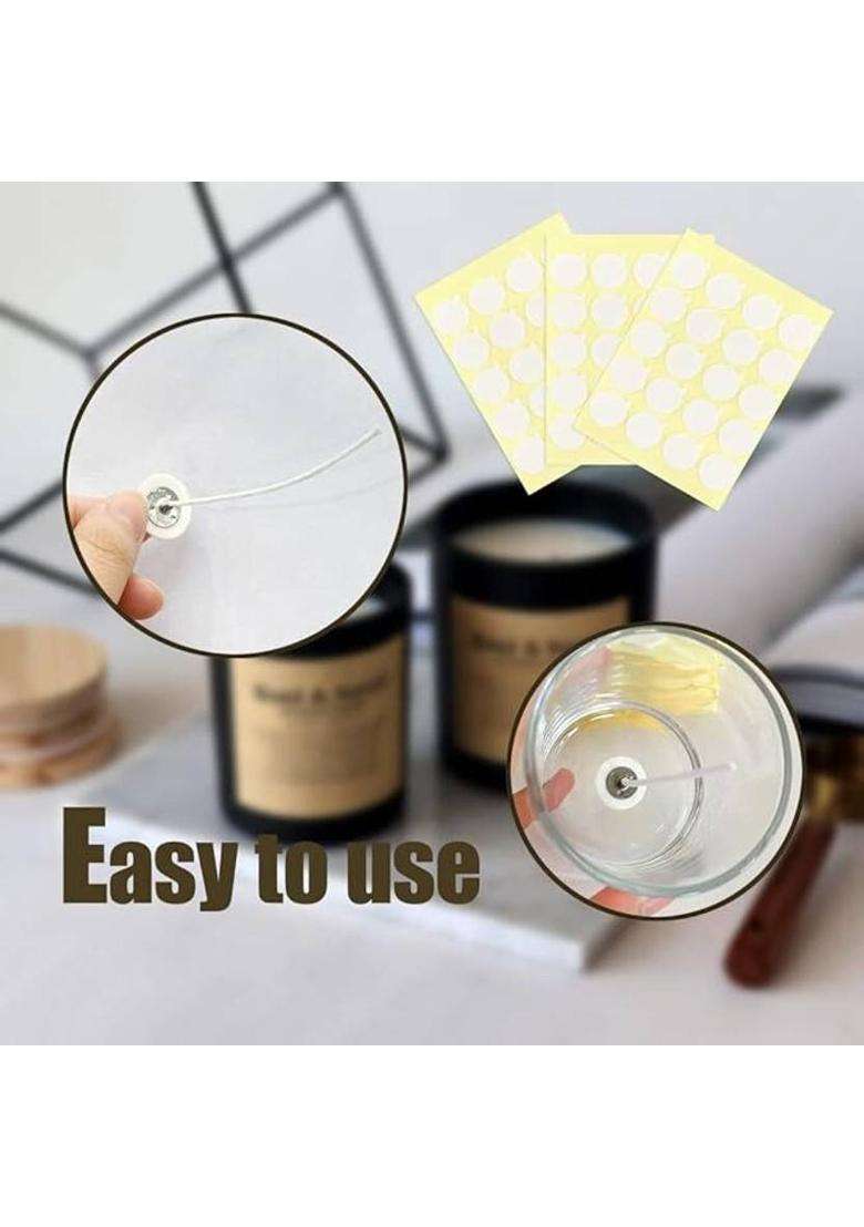 Symkard Candle Wick Stickers For Making Double-Sided Sticky Dots 100 Pieces Cotton - Indya