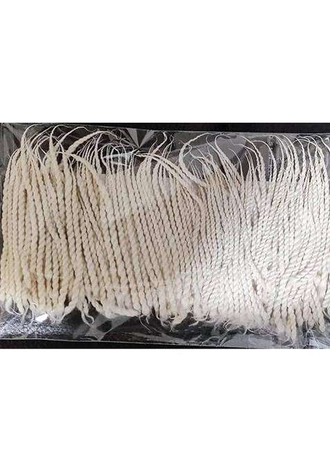 Krishivtrendhub Long Twisted White Batti Pack Of 12 Cotton Wick (Pack 12)