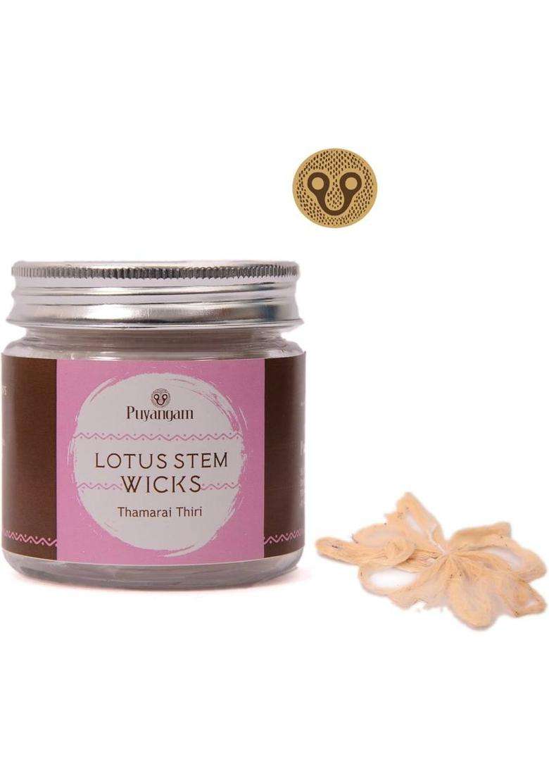 Puyangam Lotus Stem Wicks I Thamarai Thiri Thamara Vattulu 10 Pcs Cotton Wick (Pack Of 10) - Indya