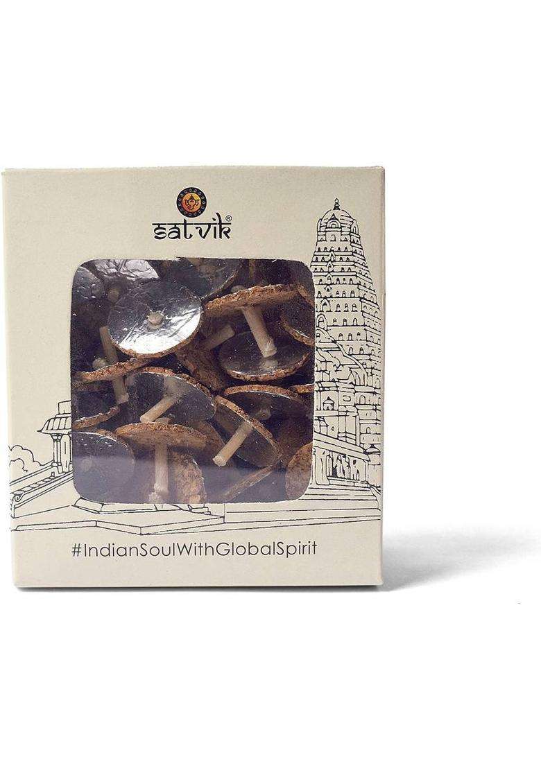 Satvik 100 Piece 20 Mm Round Floating Wicks For Oil Cups With Cork Disc Holders Cotton Wick - Indya