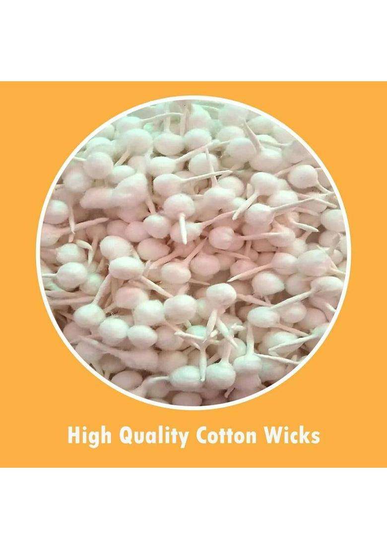Blisssa Phool Batti Round Cotton Wicks Handmade Gol For Pooja Aarti Navratri Wick (Pack Of 1100) - Indya