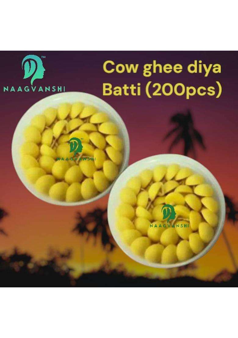 Naagvanshi Traditional Diya Wicks 200 Ghee Battis For Puja & Meditation Cotton Wick (Pack Of 2) - Indya