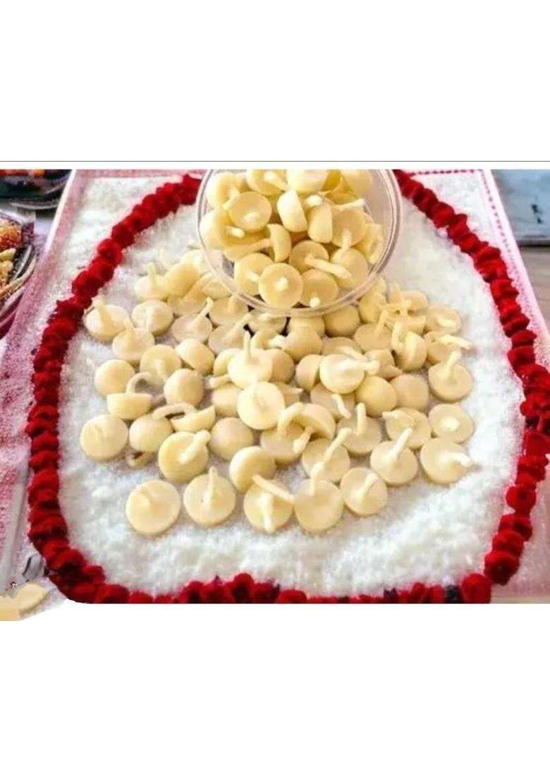 Naagvanshi Traditional Diya Wicks 200 Ghee Battis For Puja & Meditation Cotton Wick (Pack Of 2) - Indya