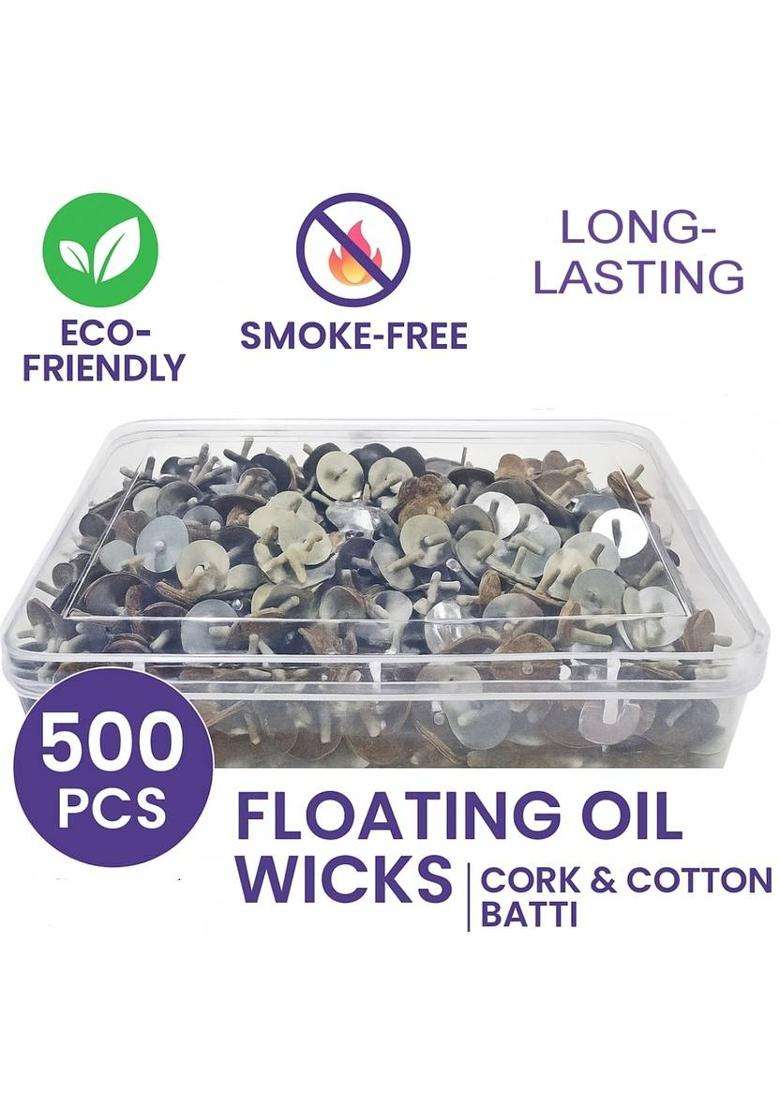 Va Floating Lights Magic Oil Diya Wicks Candles Tealight Parsi Vat. Cotton Wick (Pack Of 500) - Indya