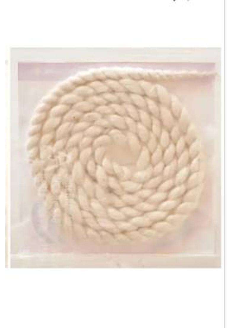 Sadguru Kripa White Akhand Jyot Long Cotton Wick (Pack Of 6) - Indya