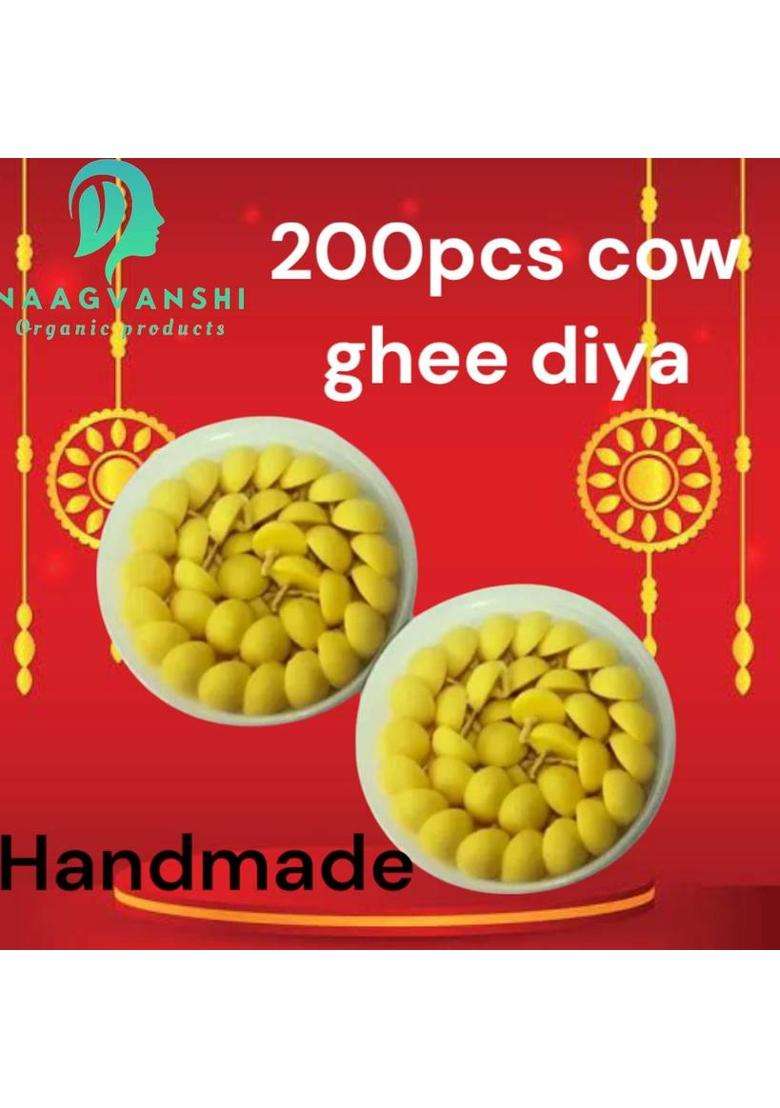 Naagvanshi Pack Of 200 Handmade Cotton Wicks For Ghee Diya Pooja Aarti Wick (Pack 2) - Indya