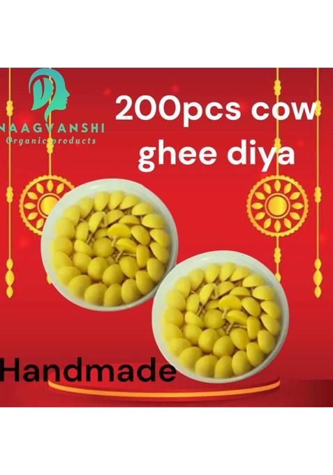 Naagvanshi Pack Of 200 Handmade Cotton Wicks For Ghee Diya Pooja Aarti Wick (Pack 2)