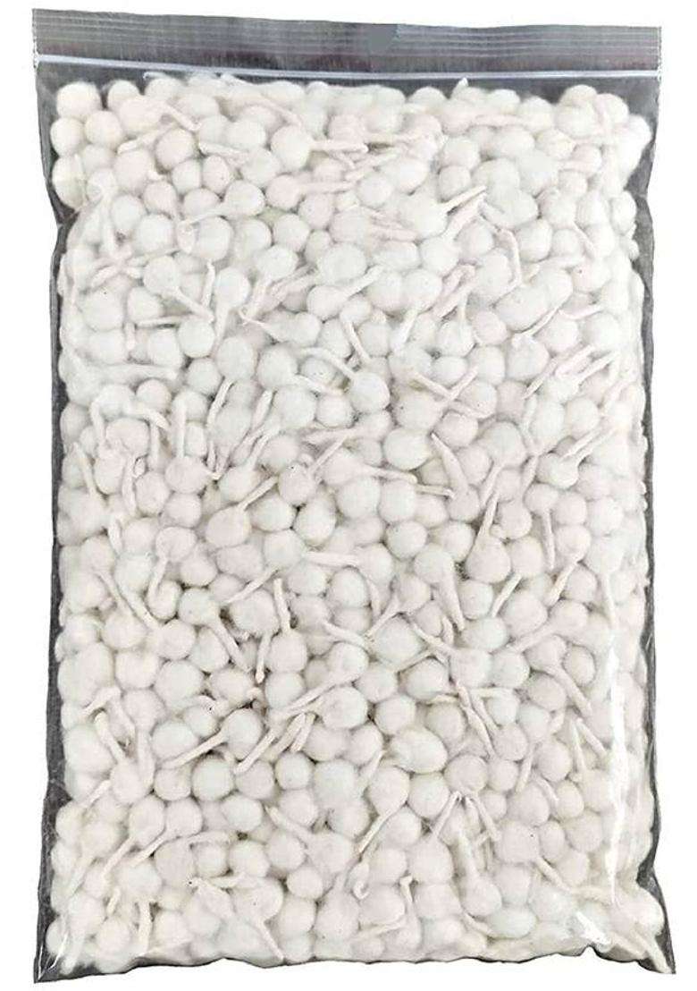 Madanpur Storz Mds Handmade White Cotton Wicks( Pack Of 500 Wicks) Wick (Pack 500) - Indya