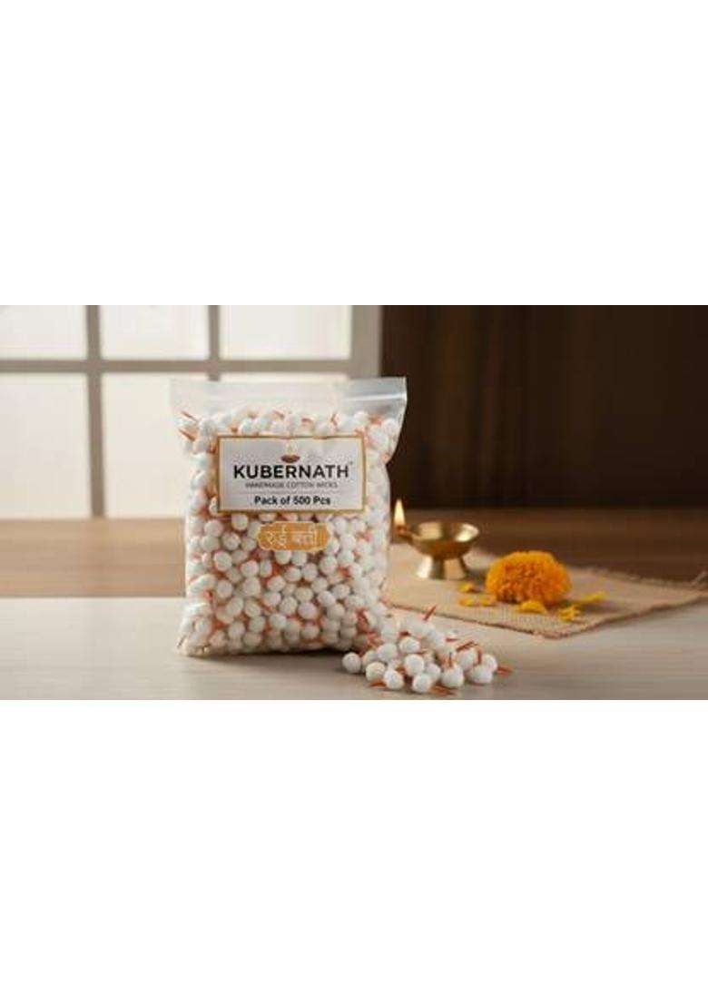 Kubernath Cotton Wicks Handmade Rui Batti For PujaAartiDiya Wick (Pack Of 500) - Indya