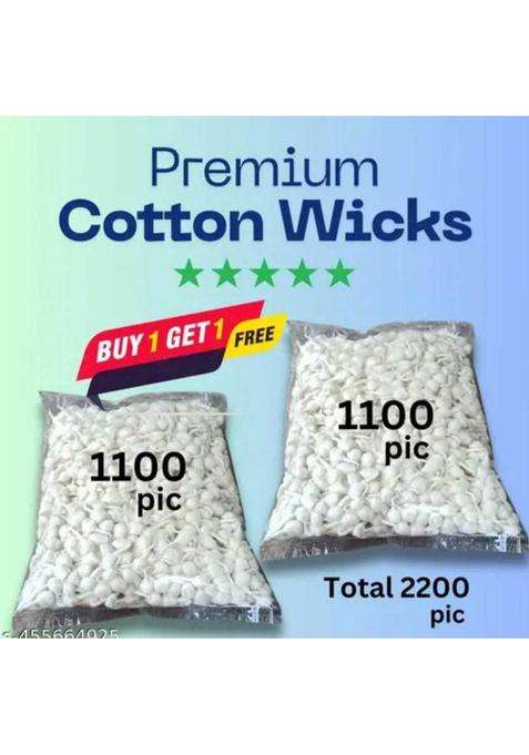 Rouhi Enterprise White Cotton Wicks Diya Batti For Pooja 2100Pcs Wick (Pack Of 2100)