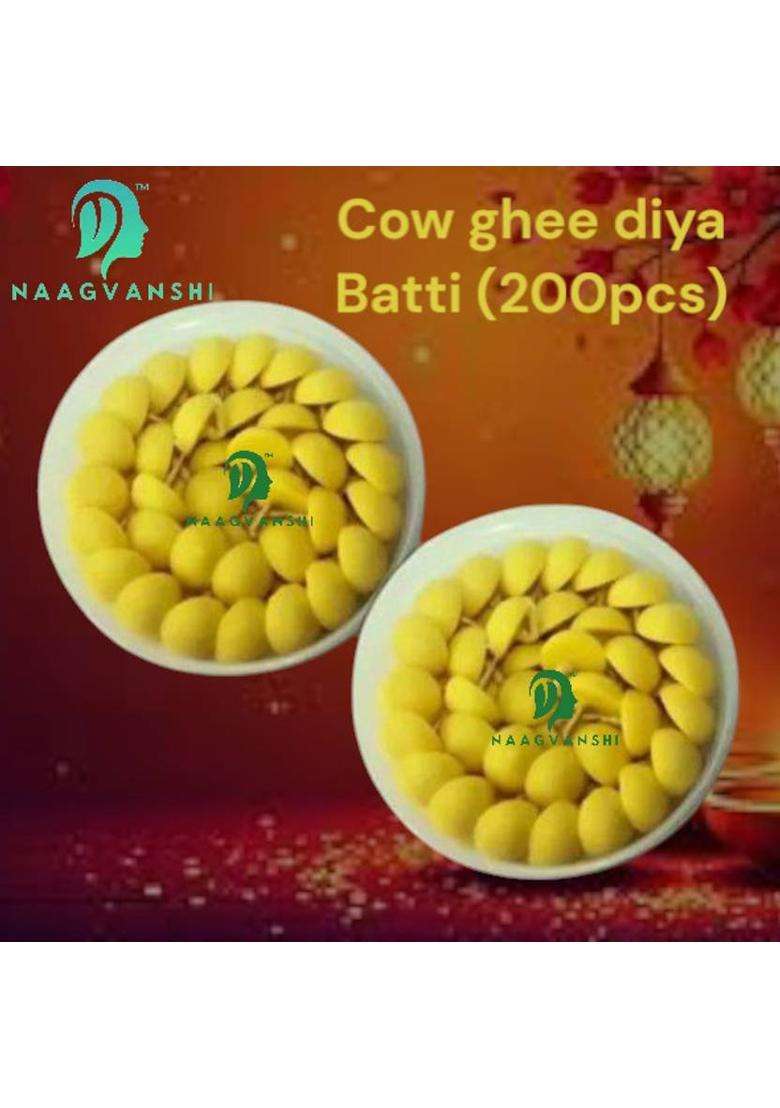 Naagvanshi Premium Ghee Batti 200 Cotton Wicks For Pooja & Spiritual Rituals Wick (Pack Of 2) - Indya