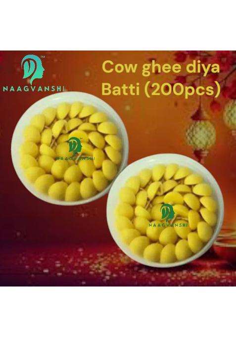 Naagvanshi Premium Ghee Batti 200 Cotton Wicks For Pooja & Spiritual Rituals Wick (Pack Of 2)