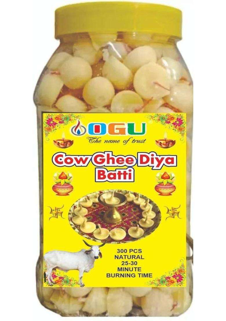 Ogu Handmade Ghee Diya BattiJyot Batti For Pooja Aarti -300 Pcs. Cotton Wick - Indya