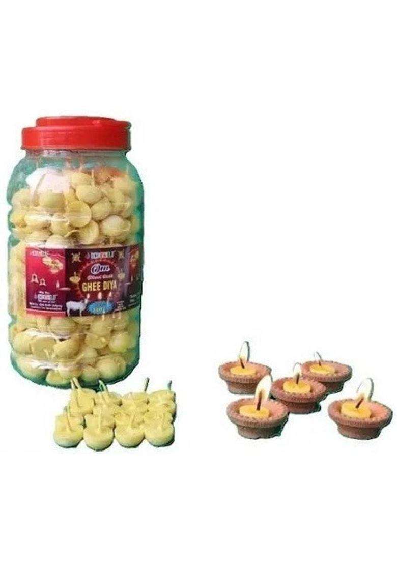 Ogu Handmade Ghee Diya BattiJyot Batti For Pooja Aarti -300 Pcs. Cotton Wick - Indya