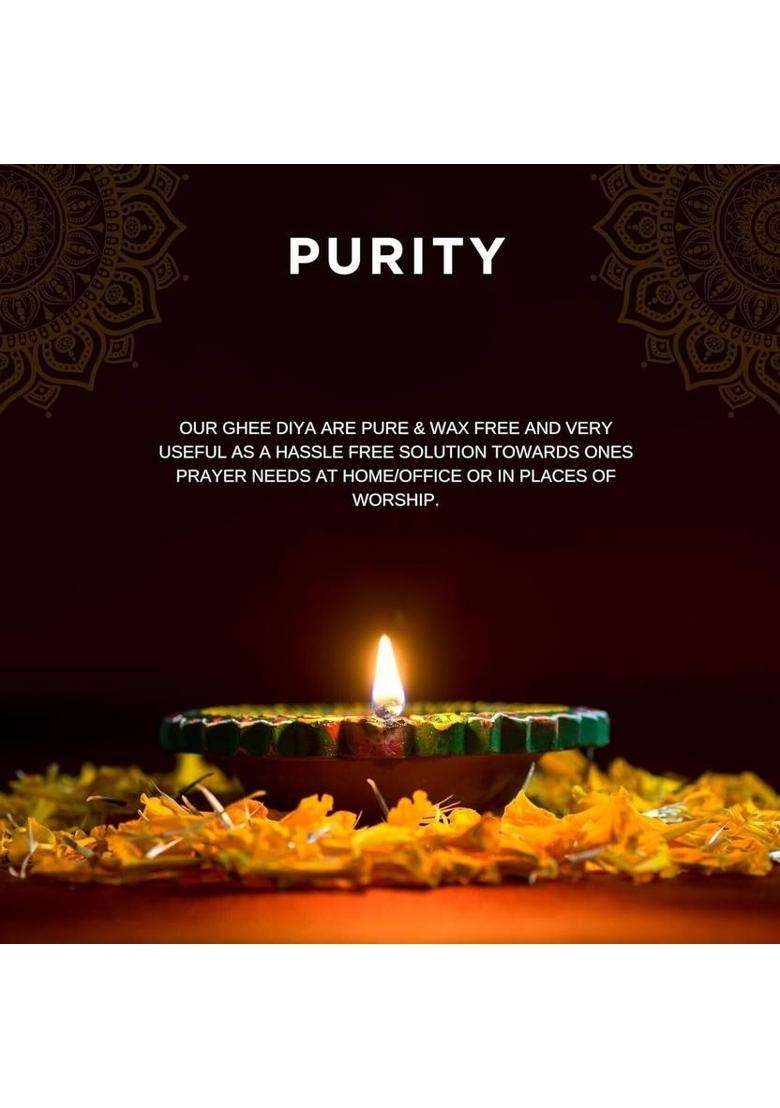 Ogu Handmade Ghee Diya BattiJyot Batti For Pooja Aarti - 100 Pcs. Cotton Wick - Indya