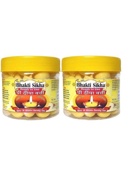 Bhakti (Pack Of 200 )Pure Cow Ghee Diya For Puja Festivals & Religious Rituals . Cotton Wick