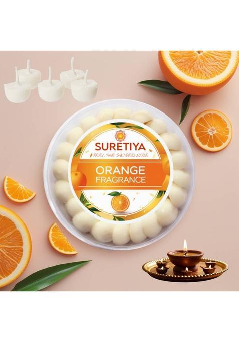 Suretiya Orange Cow Ghee Diya Batti (Pack Of 50) For Daily Pooja, Aarti, Diwali Cotton Wick