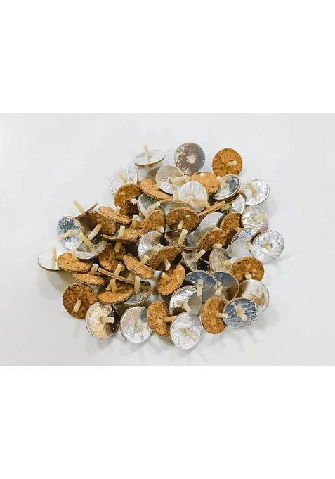 Ayushmann Traders Floating Wicks/Cork Oil Wicks/Floating Candles (Pack Of 100)_Asq16 Cotton Wick 100)