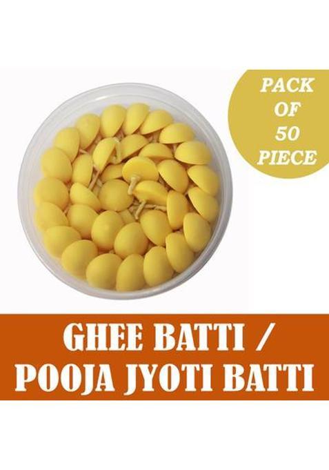 Magicmoon Ghee Diya Batti Rose Scented Jyot Batti For Spiritual Events & Pooja Room Cotton Wick (Pack Of 50)