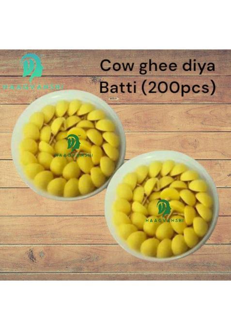 Naagvanshi Puja & Hawan Essential 200 Natural Desi Cow Ghee Batti (Wax-Free) Cotton Wick